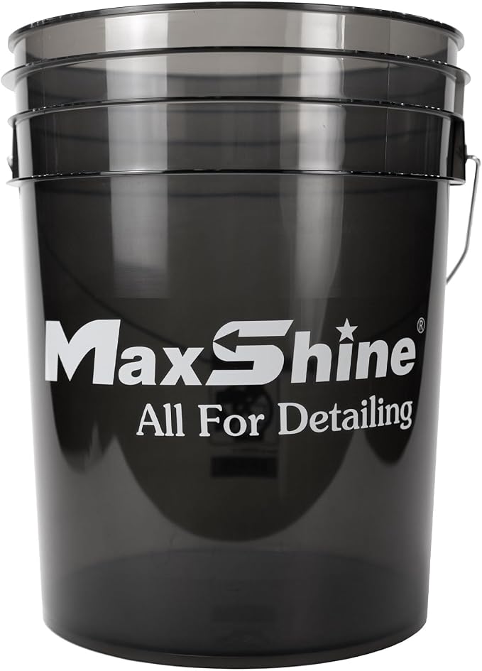 Maxshine 5 Gallon Detailing Bucket - Black Universal Car Wash Bucket for Auto Detailing, Scratch-Free Washing, Garage Storage, Holds Soap, Foam Cannon, Brushes & Microfiber Towels