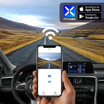 Fitcamx 4K Dash Cam Suitable for Lexus RX 350 450h 350L F Sport Luxury 2016 2017 2018 2019 2020 2021 2022 (Model B), 2160P Video WiFi, OEM Style, Parking Mode, Loop Recording, Plug&Play, 64GB Card