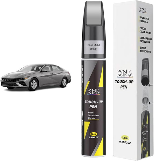 XNA Fluid Metal(M6T) for Hyundai Touch Up Paint, Car Scratch Remover for Nicks and Chips Repair, 2-In-1 Quick & Easy Fix Car Scratch Repair Kit with Exact Color-Matched