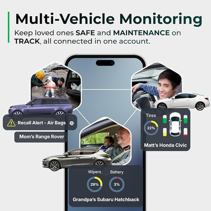 FIXD Bluetooth OBD2 Scanner for iPhone & Android - Diagnostic Scan Tool for Repairs and Car Buying - Check Engine Code Reader & Enhanced Codes - (1 Pack w/Free 14-Day FIXD Premium Bundle)