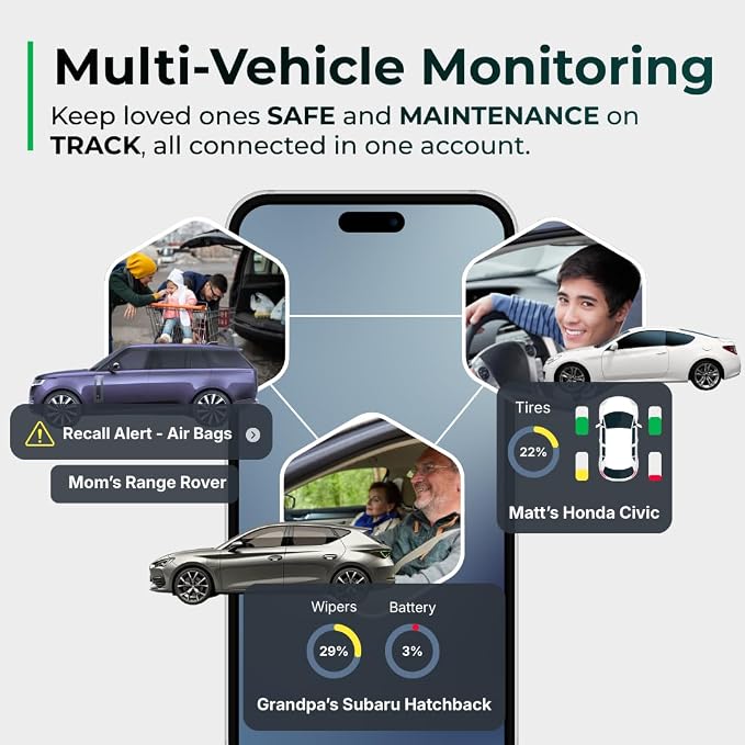 FIXD Bluetooth OBD2 Scanner for iPhone & Android - Diagnostic Scan Tool for Repairs and Car Buying - Check Engine Code Reader & Enhanced Codes - (3 Pack w/Free 14-Day FIXD Premium Bundle)