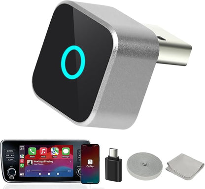 2026 Wireless CarPlay Adapter & Android Auto Dual System, Plug & Play Auto Connect Low Latency, USB-C Included, Compatible with Factory Wired CarPlay Cars for iPhone iOS 10+
