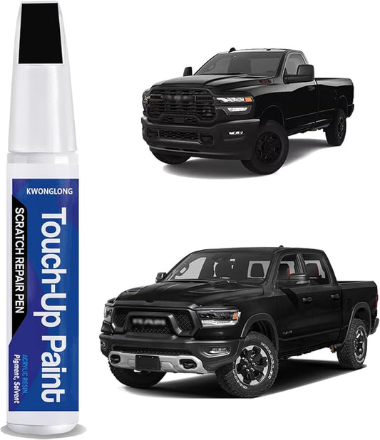 Diamond Black Crystal Pearl PXJ/KXJ Touch Up Paint Compatible with RAM Limited/Laramie Night Edition, 2-in-1 Car Paint Scratch Repair Kit