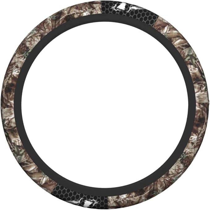 Camo Steering Wheel Cover Universal 15 Inch Camo Wheel Cover Accessories Decorative Non-Slip Neoprene Car Cover Realtree Wheel Cover Suitable For Women And Men Girls Suitable For Car SUV Car Van Truck