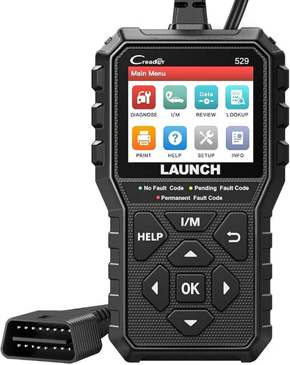 Launch CR529 OBD2 Scanner Diagnostic Tool, Full OBD2 Scanner for Car, Free Lifetime Upd. Check-Egine-Light Code Reader, 5 Years. Backup, Clear Codes, One Click I/M, for DIYers with Cars After 1996
