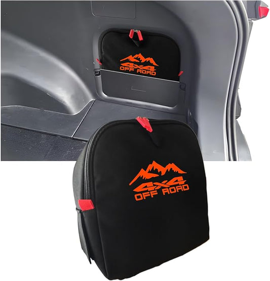 Trunk cubby storage bag Cargo side pocket compatible with Toyota RAV4 2019-2025 backpack organizer car trunk accessories (4x4Orange)