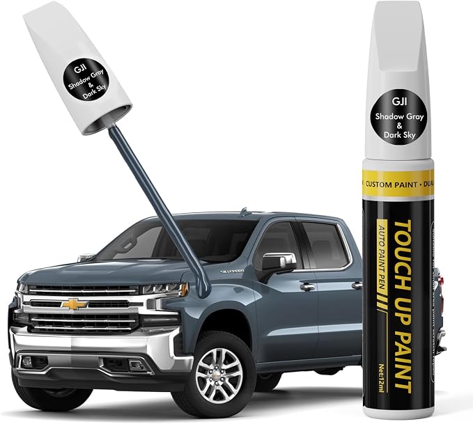 (Shadow Gray/Dark Sky (GJI) Car Touch Up Paint for GMC, Car Paint Scratch Repair Kit, Quick & Easy Solution, 2 in 1 Scratch Remover Pen with Color-Matched
