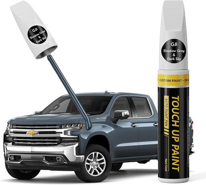 (Shadow Gray/Dark Sky (GJI) Car Touch Up Paint for GMC, Car Paint Scratch Repair Kit, Quick & Easy Solution, 2 in 1 Scratch Remover Pen with Color-Matched