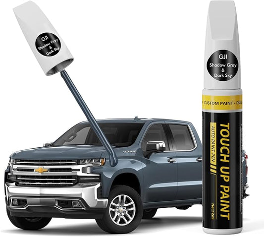 (Shadow Gray/Dark Sky (GJI) Car Touch Up Paint for GMC, Car Paint Scratch Repair Kit, Quick & Easy Solution, 2 in 1 Scratch Remover Pen with Color-Matched