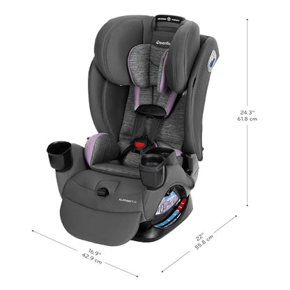 Evenflo All4Stages Slim Plus Canopy 4-in-1 Convertible Car Seat (Bodie Gray)