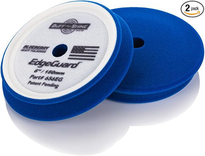 Buff and Shine - EdgeGuard Foam Buffing Pads - Blueberry - 6" Heavy Polishing Pad - Pack of 2