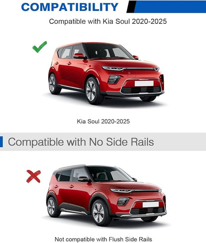 Wonderdriver Lockable 220lbs Roof Rack Cross Bars Compatible with Kia Soul 2020-2026 (Without Side Rails),Heavy Duty Aluminum Roof Rails Crossbars Cargo Canoe Black Rooftop Cargo