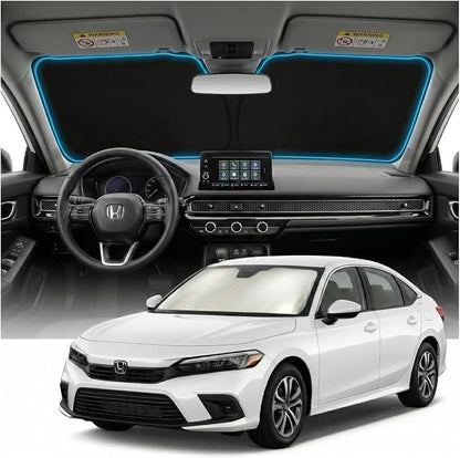 for Honda Civic Sun Shade Windshield Cover - Custom Fit Civic Accessories 2022-2025 2026 Sunshade Foldable UV Protection & Heat Shield Sun Visor Accessories