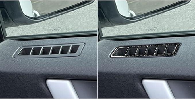 Premium Carbon Fiber Compatible with Ford Edge 2011-2014 2012 2013 SEL/Limited/SE/Sport Accessories Car Inner Door A-Pillar Air Vent Frame Cover Interior Trim Sticker Decal Black 2PCS