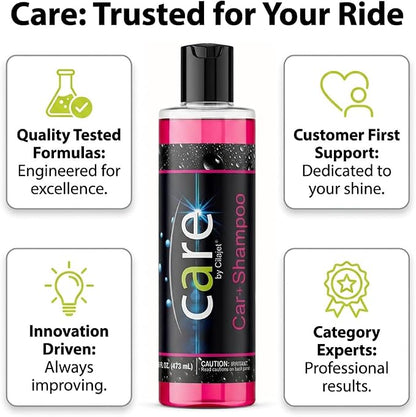 Care Car-Shampoo and Soap - Car Detailing Kit Essential - Vehicle Cleaning Supplies - Produces Thick, Foamy Suds - Gentle on Wax and Sealants, 16 Oz.