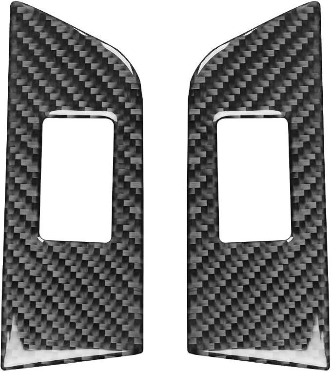 Premium Carbon Fiber Compatible with Ford Edge 2011-2014 SEL/Limited/SE/Sport Accessories Car Rear Door Window Lift Switch Trim Button Panel Cover Interior Trim Sticker Decal Black 2PCS