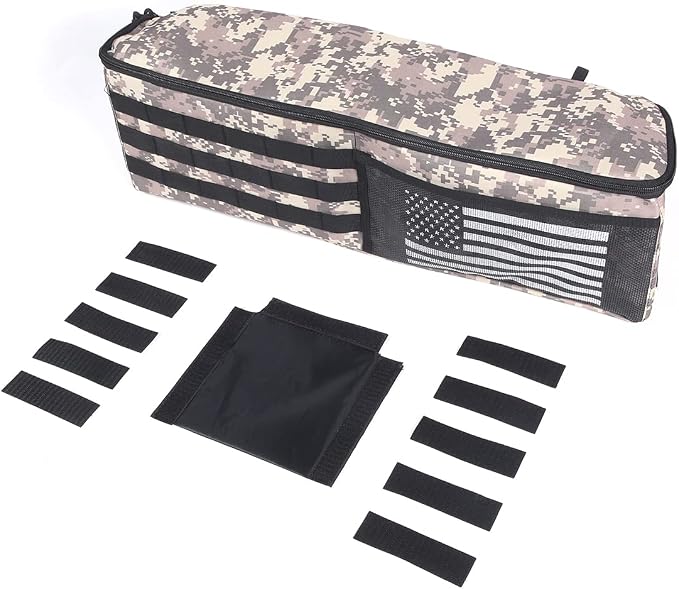 Aunginsy 1PCS Trunk Organizer Compatible with Toyota FJ Cruiser 2007-2021+, Car Right Side Trunk Storage Bag Backseat Hanging Storage Multi-Compartment Space Saving Accessories, Camouflage Pattern