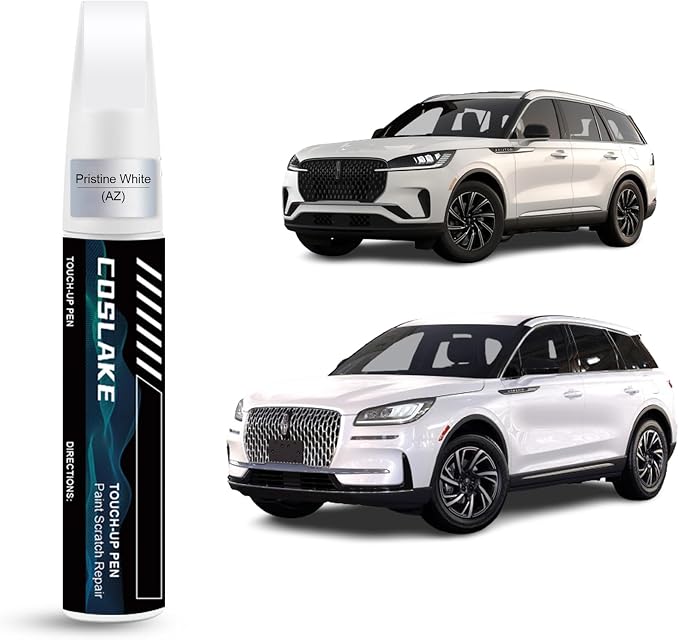 Car Touch Up Paint(Pristine White(AZ)) for LINCOLN, Car Paint Scratch Repair Kit, Quick & Easy Solution to Repair, 2 in 1 Scratch Remover Pen with 2PCS Disposable Micro Applicators