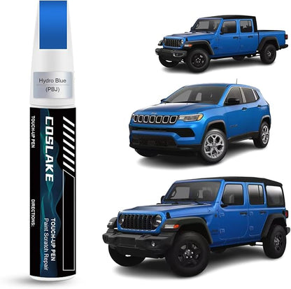 Car Touch Up Paint(Hydro Blue(PBJ)) for Jeep, Car Paint Scratch Repair Kit, Quick & Easy Solution to Repair, 2 in 1 Scratch Remover Pen with Color-Matched
