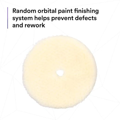 3M Perfect-It Random Orbital Coarse Wool Compounding Pad, 6"/150 mm, White, 34124, Orbital Pads for Automotive Compounding and Polishing