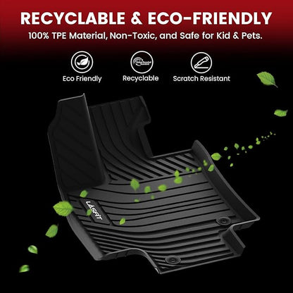 LASFIT Floor Mats for Toyota Tacoma 2016-2023 Double Cab (Only for Automatic) All Weather Custom Fit Floor Liner for Tacoma SR/SR5/TRD/Limited/Trail TPE Mats Front&Rear 2 Row Car Mats, Black