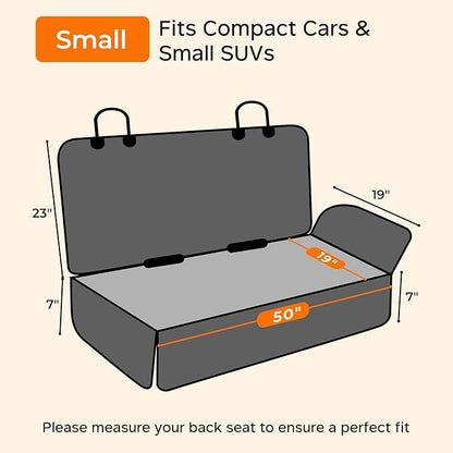 URPOWER Dog Car Seat Cover for Back Seat - Waterproof Non-Slip Car Seat Protector for Dogs Pet, Scratchproof Back Bench Seat Covers for Compact Cars Small SUVs, Black
