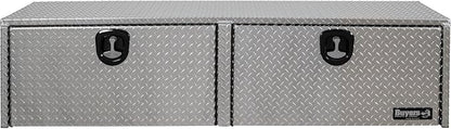 Buyers Products 1701556 Silver Aluminum Diamond Tread Topsider Truck Tool Box, 88x13x16 Inch, Made in USA, Professional Grade, Heavy Duty, Corrosion-Resistant, Dual Drop Doors, Compression Latch