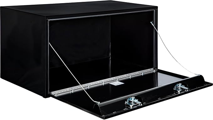 Buyers Products 1704310 Black Steel Underbody Truck Tool Box – 24 x 24 x 48 Inch - Truck Bed & Underbelly RV Storage Box, Locking T-Latch, Weather-Resistant, Heavy-Duty Flatbed Job Box, Made in USA