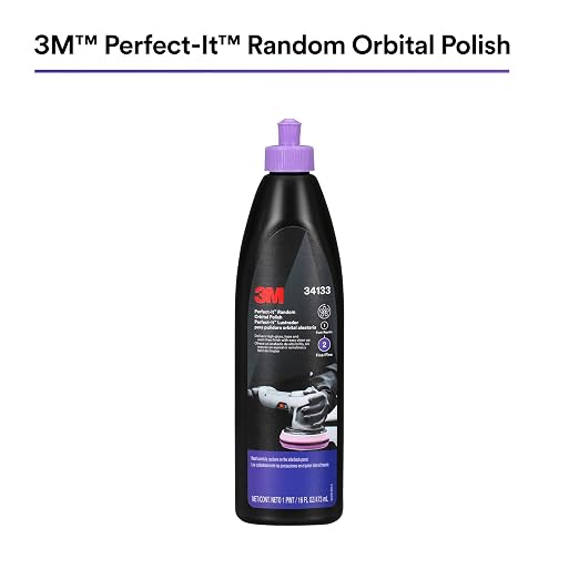 3M Perfect-It Random Orbital Polish, 34133, 1 Pint, Fast Cutting Polisher for Automotive Buffing & Polishing, High-Gloss Finish