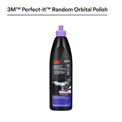 3M Perfect-It Random Orbital Polish, 34133, 1 Pint, Fast Cutting Polisher for Automotive Buffing & Polishing, High-Gloss Finish