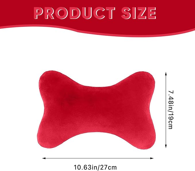 Car Headrest Pillow, Soft & Comfortable Memory Foam Car Neck Pillow for Driving Fatigue Relieve, Universal Cars Head Rest Pillows with Adjustable Strap, Car Interlor Accessorles (Red)