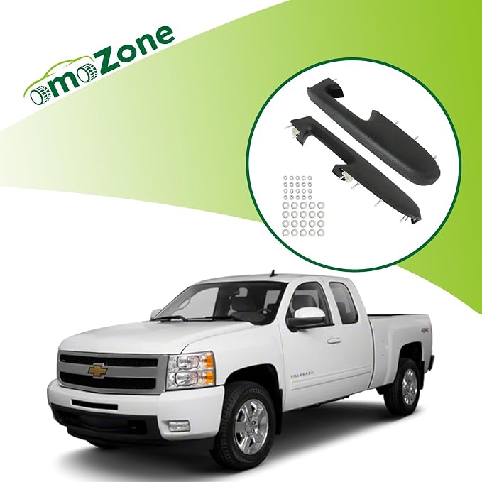 Upgraded Door Armrest Repair Kit Left Driver & Right Passenger Side Door Panel Handle Black Compatible with 2010-2014 Chevy Silverado GMC Sierra 1500 2500HD 3500HD Replaces 22818465 22818470