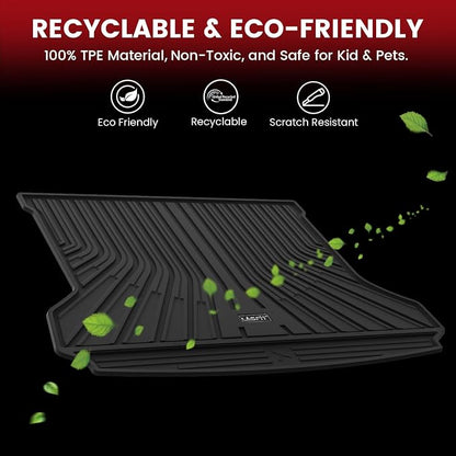 LASFIT Custom Fit Trunk Cargo Mat for Volkswagen VW ID.4 2021-2026, (Only Fit Non-Adjustable Carpet Floor), All Weather Protection TPE Trunk Mat Trunk Liner Trunk Tray Cargo Liner, Easy to Clean