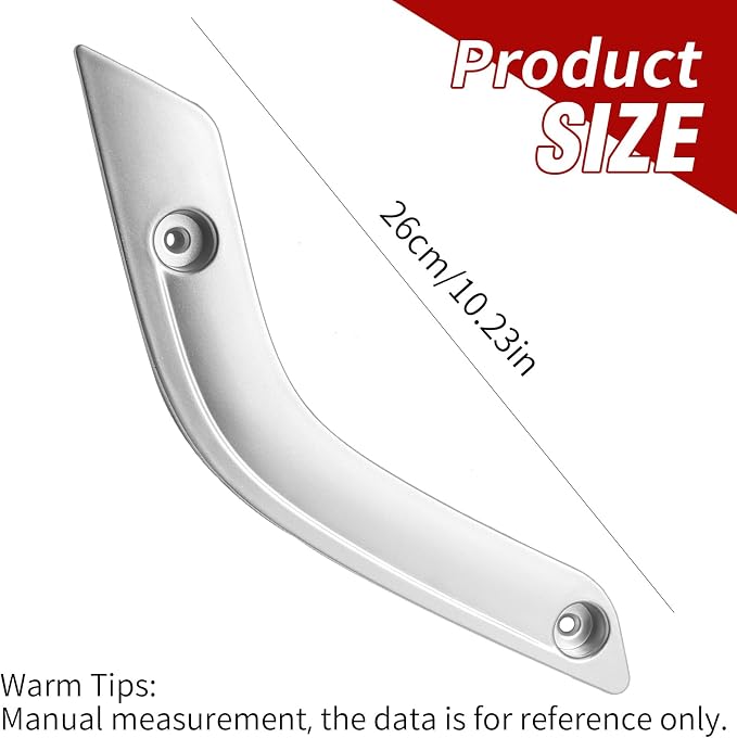1 Pair of Interior Door Grab Handle Inserts Cover Door Handle Trim Cover, Replacement for Jeep Wrangler JK JKU 2011-2018, Replaces OEM 1RC72JAHAD 1RC72JAHAE(Silver, Left & Right)