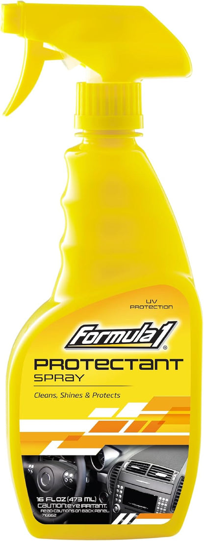 Formula 1 Interior Detailing Protectant Spray, Car Interior Cleaner with UV Protection, Non Greasy Formula, Safe for Vinyl, Rubber, Plastic, & Dashboard - 16oz
