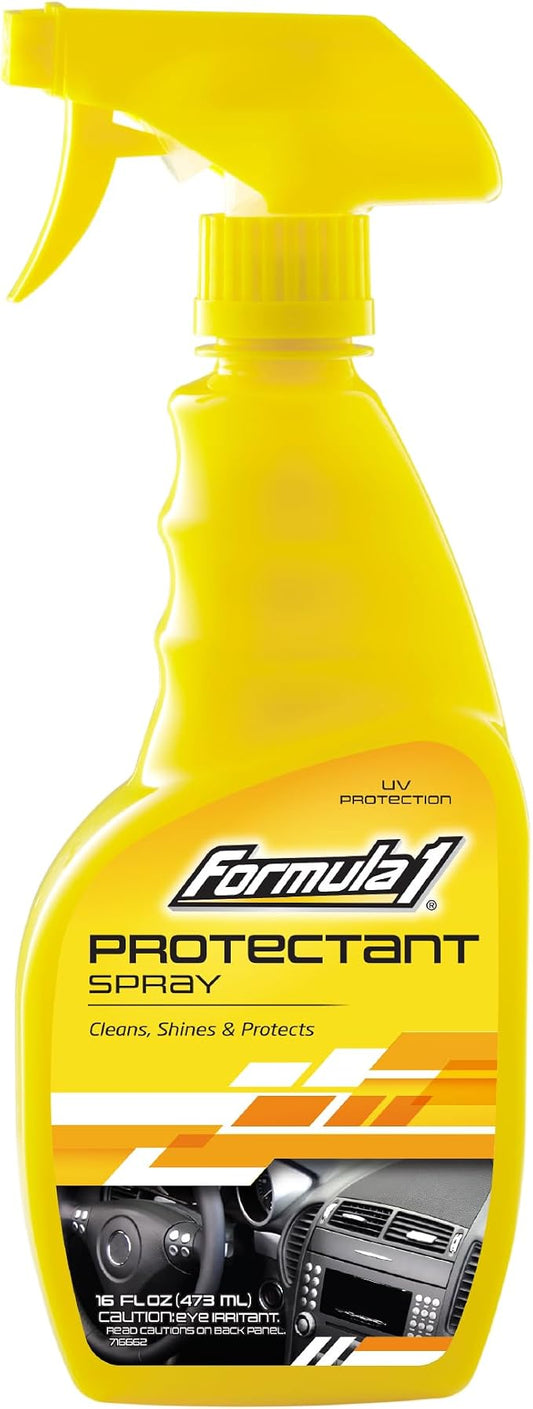 Formula 1 Interior Detailing Protectant Spray, Car Interior Cleaner with UV Protection, Non Greasy Formula, Safe for Vinyl, Rubber, Plastic, & Dashboard - 16oz