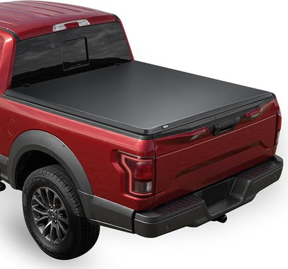 VEVOR Soft Roll-Up Truck Bed Tonneau Cover, Compatible with 2017-2026 Ford F-250/350/450 Super Duty, Fits 6.8 ft (6 ft 10 in/82 in) Bed, Triple-Layer PVC Tonneau Cover with Three Aluminum Alloy Bars