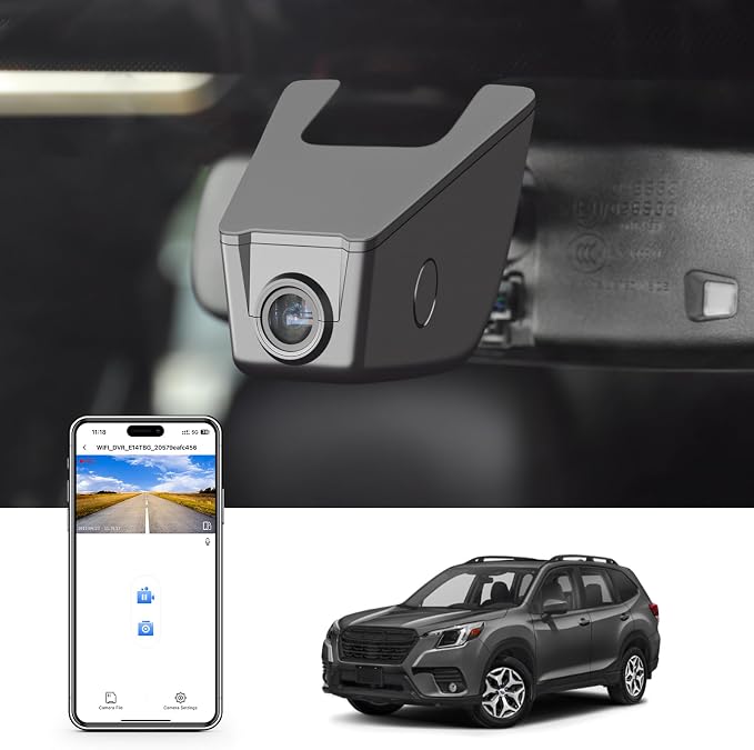 4K Dash Cam Custom fit for Subaru Forester 2016-2024 & Fits 2025 Forester Wilderness only (Model A), Base Limited Premium Sport Touring etc, Integrated OEM Look,UHD 2160P Video,App & WiFi, 64GB Card