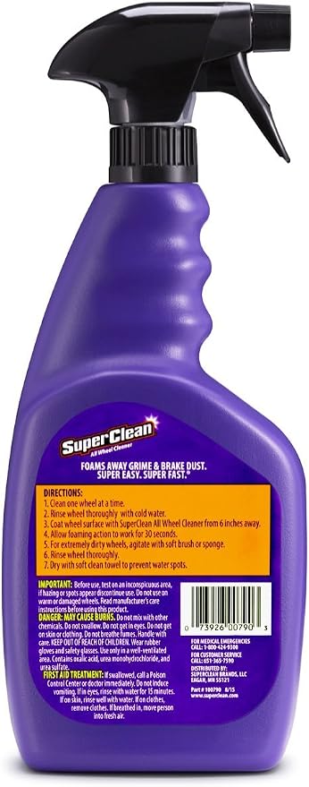 Super Clean Foaming All Wheel Cleaner Safe for All Wheels and Rims Brake Dust Cleaner Grime Eliminator