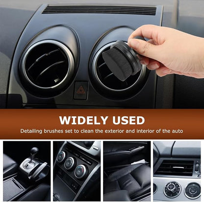 HONUTIGE 3 Pcs Tire Shine Brush, Car Tire Shine Applicator Portable Car Tire Brush Auto Detail Brushes High Density Soft Brush with Seal Cover Auto Detail Brush for Auto Detailing Cleaning Service