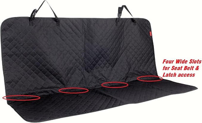 Kaiphy Dog Car Seat Cover, Back Seat Cover for Dogs Pet Car Seat Protector Waterproof Bench Car Seat Cover, Non-Slip Rear Seat Cover with 4 Safety Belt Openings for Safe Travel, Fits Cars Trucks SUVs