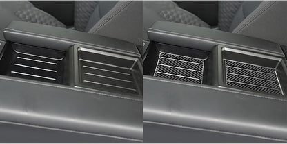 NVCNX Real Premium Carbon Fiber for Toyota Tundra 2022-2026 2023 2024 2025 SR5/Limited/SR Car Center Console Armrest Organizer Insert Mat Cover Interior Trim Accessories Overlay Sticker Decal 2PCs