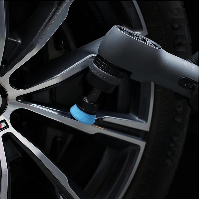 SPTA Blue T60 Mini Moderate-Cut Pad Sets, 5Pcs 1.3inch/32mm Sponge Polishing Buffing Pads, Car Foam Detail Polishing Pad Kit for Car Detail Polishing and Buffing, Small Area Polishing -FPTSS3B