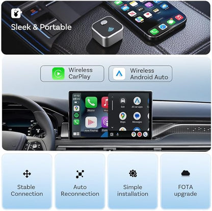 Upgraded Wireless CarPlay Adapter for Chevrolet Traverse 2018-2025, Mini Wired to Wireless Box, Plug and Play, Compatible with Apple and Android