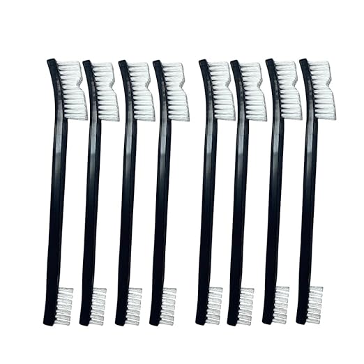8-Pack Heavy-Duty Scrub Brush: Wire & Nylon Brushes for Grills, Guns & Sneakers – Heat-Resistant + Ergonomic Non-Slip Handle for Contains Gun Cleaning Supplies, Masonry Brush & Compact Travel Brushs