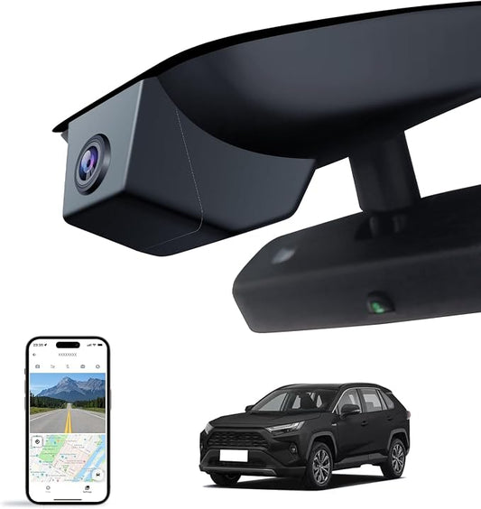 Front 4K Dash Cam for Toyota RAV4 2019-2021 LE Limited Premium XLE TRD Hybrid & RAV4 Prime 2021-2024 (Model A)(No Vent Hole),OEM-Style,Loop Recording,Easy Installation,WiFi & App,64G Card