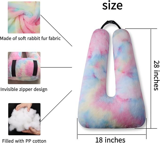 FHSGGP Travel Pillow Car Pillow Kid Car Sleeping The Sleeping Aid for Adults and Kids on Road Trips Kids Travel Pillow Colorful Pink