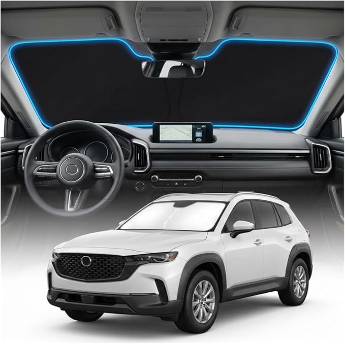 for Mazda CX50 Sun Shade Windshield Cover - Custom Fit CX-50 Accessories 2023-2025 2026 Sunshade Foldable UV Protection & Heat Shield Sun Visor Accessories