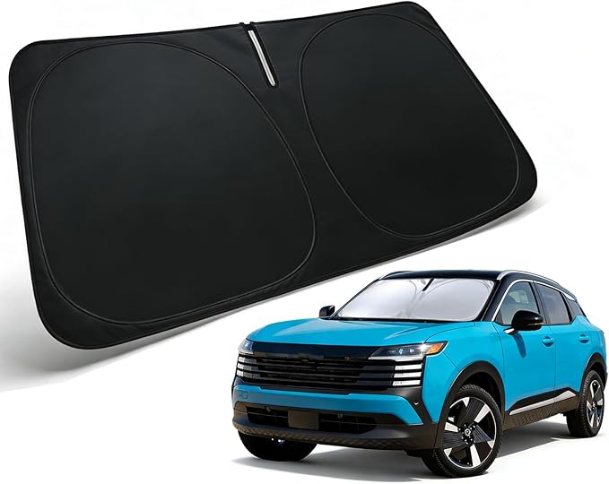 Windshield Sun Shade for 2025 2026 Nissan Kicks Accessories Car Front Window Sun Visor & Heat Shield | 240T Sunshade Protection Blocks UV Rays Keep Your Car Cooler