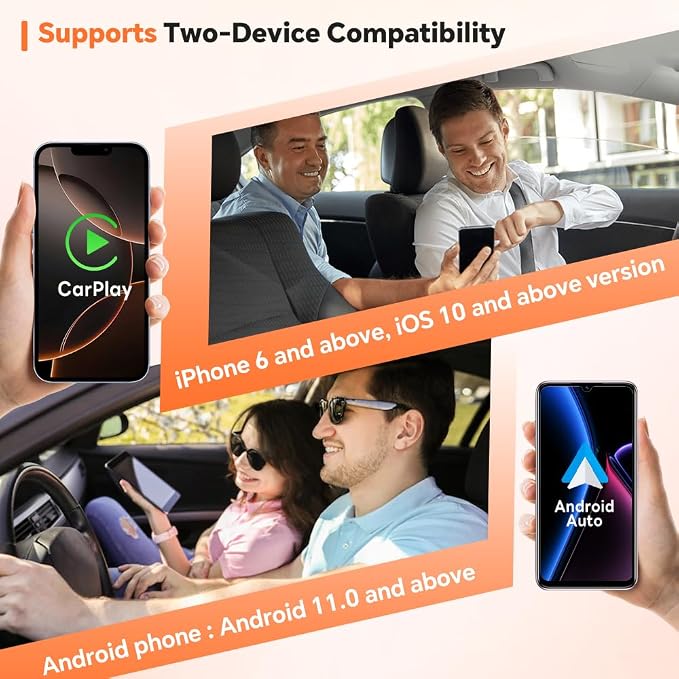 Wireless CarPlay Adapter for iPhone: Get in Your Car and Go - Auto Connects, Go Wireless Instantly, Crisp Audio, Always Updated. Carlinkit 5.0 Dongle for Wired CarPlay Android Auto Cars(2AIR Black).